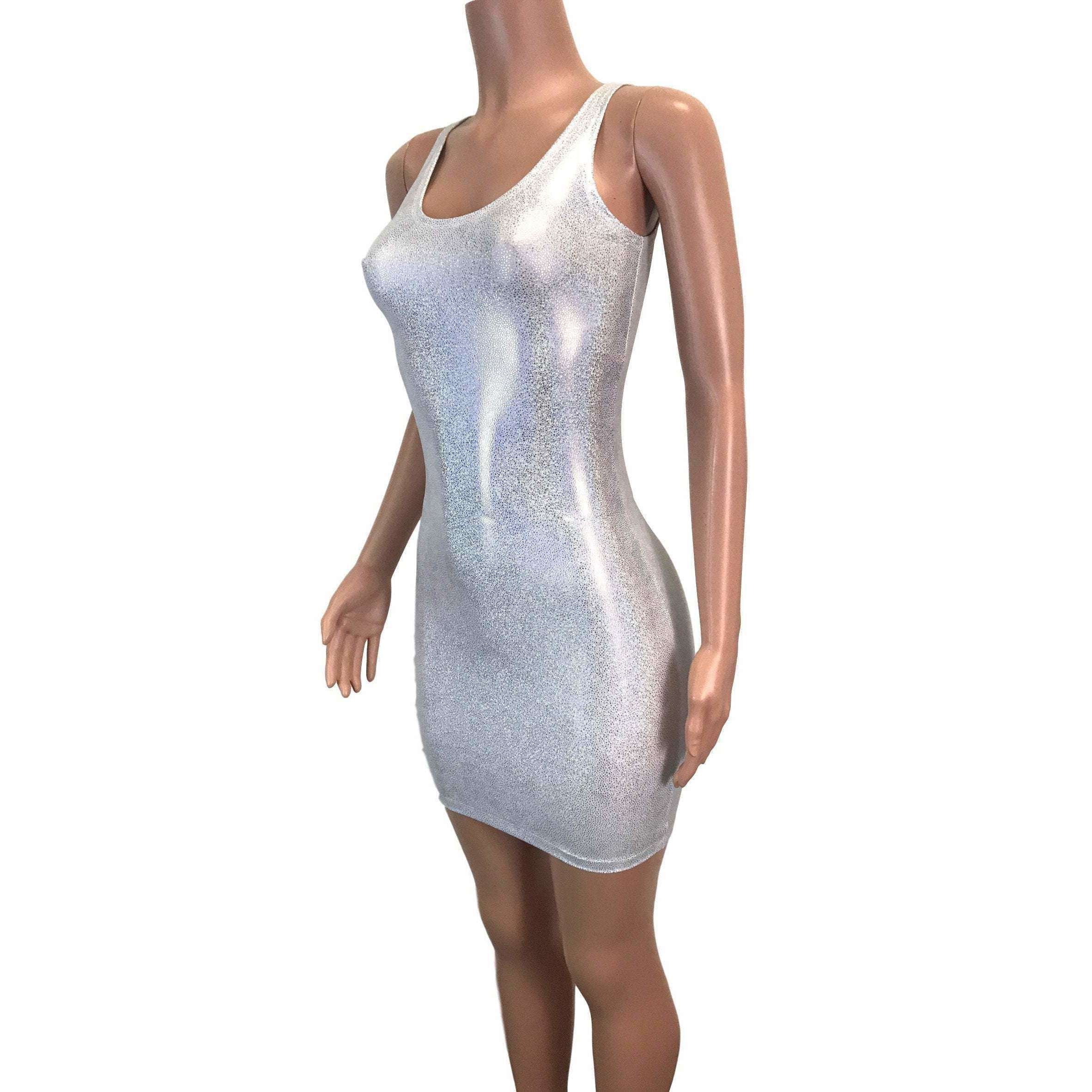 Silver Holographic Bodycon Dress ...